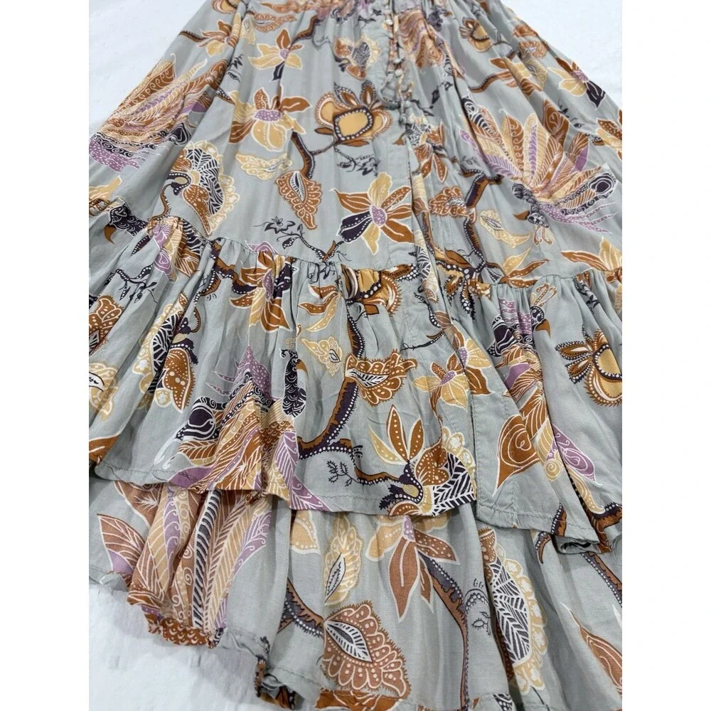Sea Lustre Womens Boho Floral Maxi Skirt Dress One Size OS 100% Rayon EUC